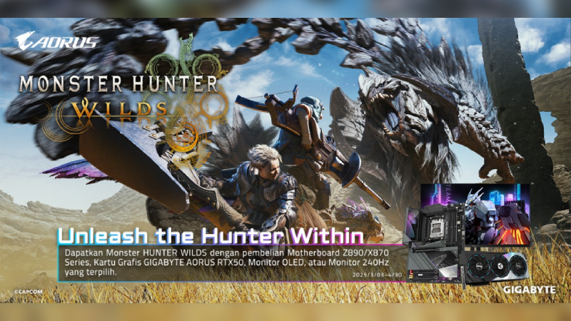 GIGABYTE Berikan Gratis Monster Hunter Wilds Game Bundle, Begini Cara Mendapatkannya!